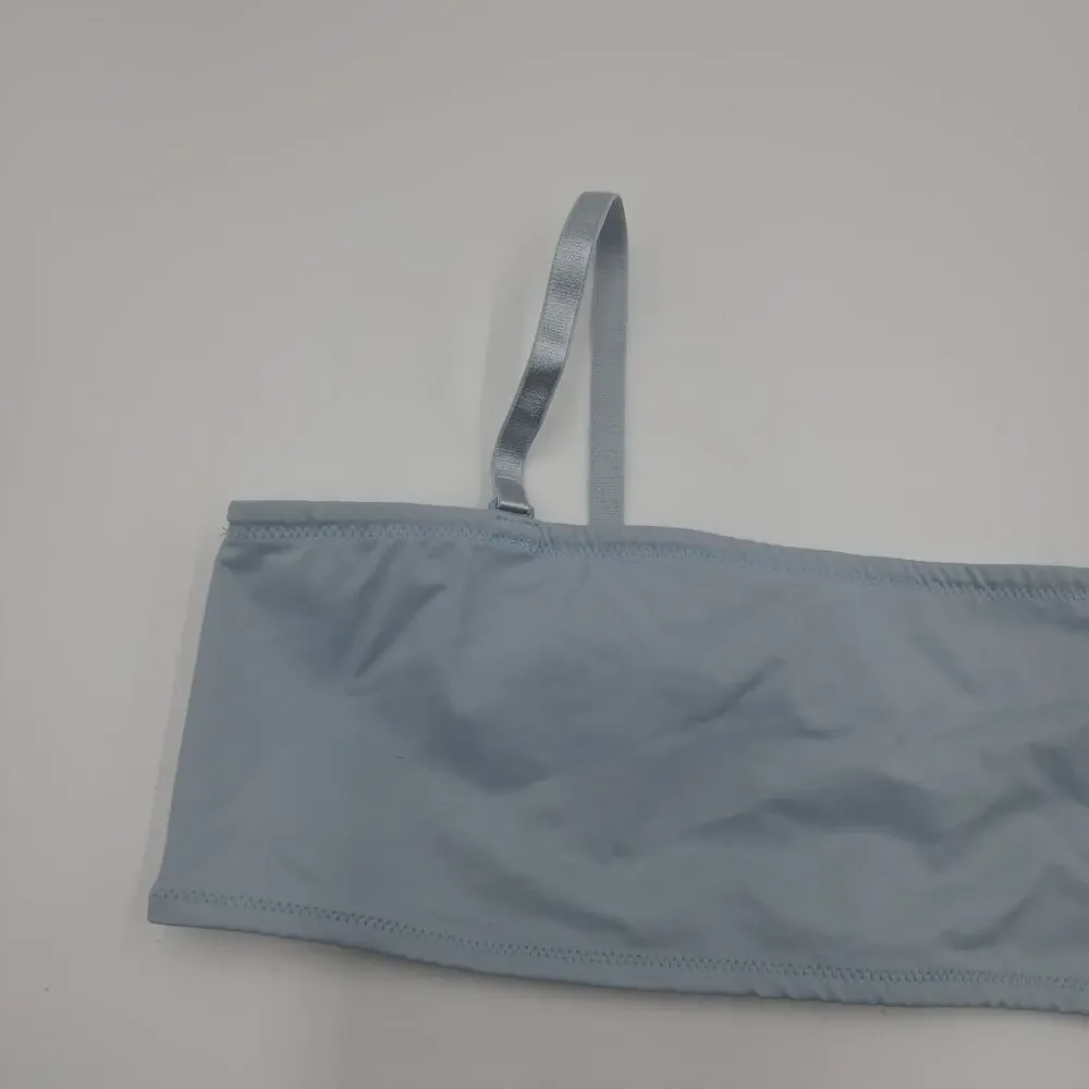 SKIMS Micro Bandeau Swim Top in Faded Denim Wash Size 4X